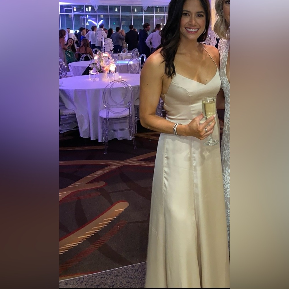 Show Me Your MuMu Champagne Satin Dress